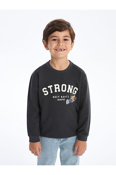 LC Waikiki Crew Neck Long Sleeve Printed Boys' Sweatshirt Set of 2