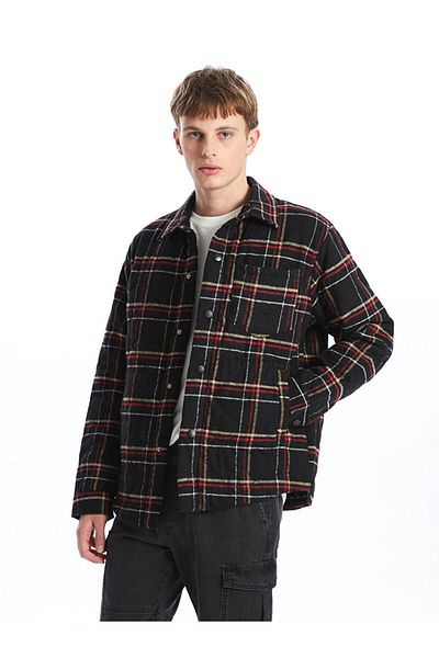 LC Waikiki Regular Fit Long Sleeve Plaid Men's Shirt Jacket