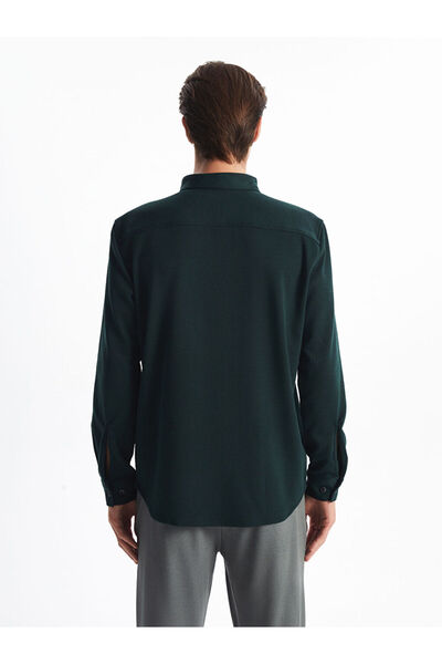 LC Waikiki Ανδρικό μακρυμάνικο πουκάμισο με λεπτή εφαρμογή