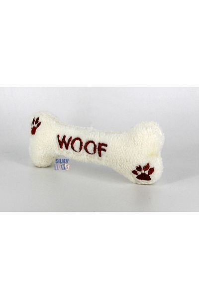 Silky Toys - Plush Toy for Dogs - Woof Bone / 16cm / White