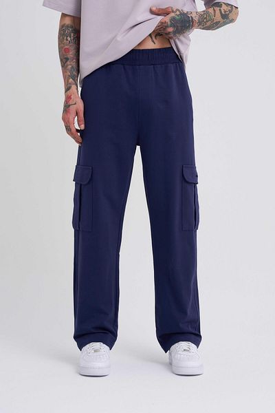 Machinist Ανδρικό φαρδύ Midnight Blue φούτερ με τσέπες Cargo