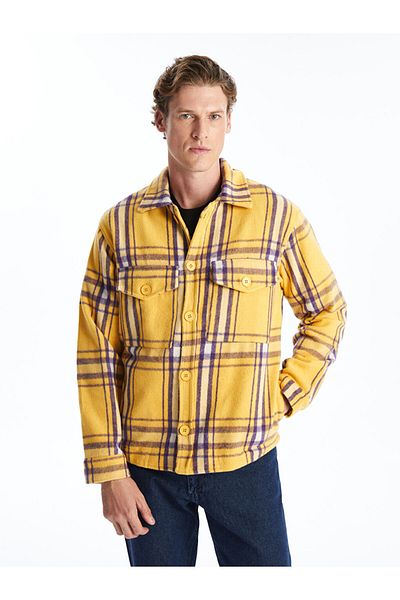 LC Waikiki Regular Fit Long Sleeve Plaid Men's Shirt Jacket