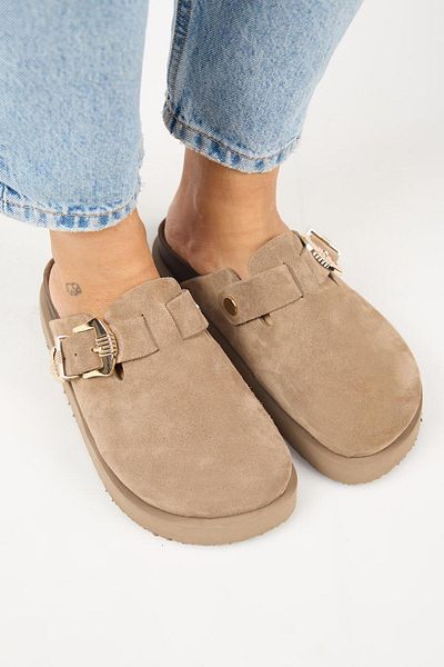 Manijero (Sofia) Papuci de damă din piele naturală Sabo Platform Mink