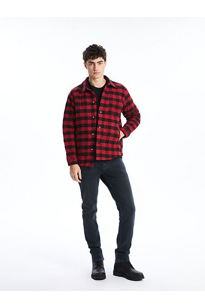 LC Waikiki Regular Fit Long Sleeve Plaid Men's Shirt Jacket