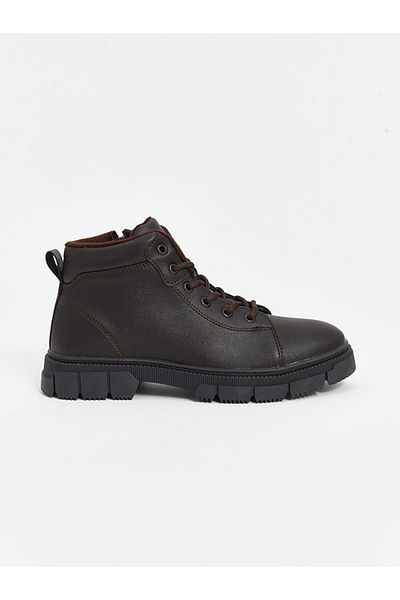 LC Waikiki Lcw Steps Brown Leather Look Lace-Up Men's Boots