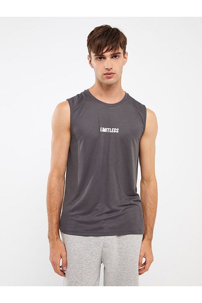 LC Waikiki Tricou din bumbac pieptănat fără mâneci pentru bărbați - Decolteu și design imprimat