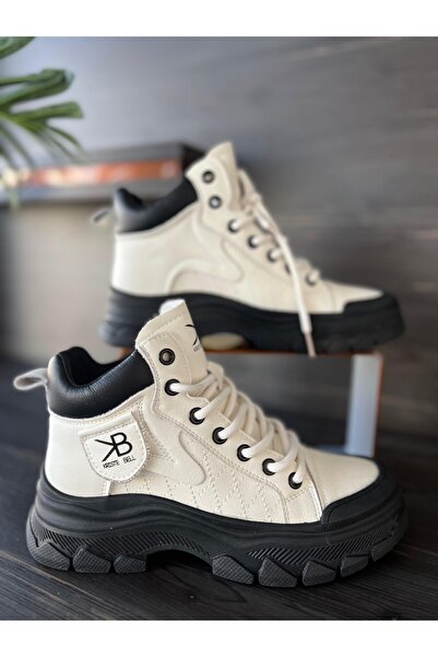 KRISTE BELL - SİYAH DETAYLI BEJ SPOR AYAKKABI