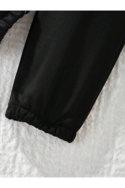 MORNİNG KİDS Set cardigan-trening pentru copii cu hanorac negru și imprimeu