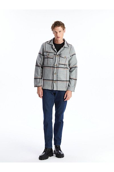 LC Waikiki Regular Fit Long Sleeve Plaid Men's Shirt Jacket