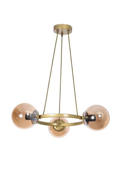 Modavize Owen Modern Design Kitchen Bedroom Hall Living Room Antique Color Honey Glass 3-Piece Chandelier