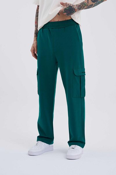 Machinist Ανδρικό φαρδύ σκούρο πράσινο παντελόνι Cargo Pocket Relaxed