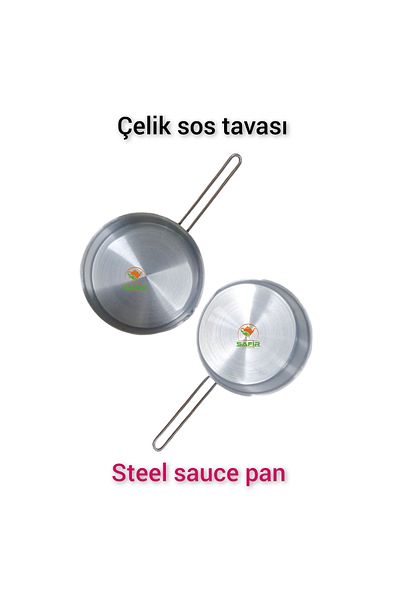 SAFİR ÇAY KAZANLARI 20 cm Size 430 Quality Large Size Steel Sauce Pan - Two Pieces