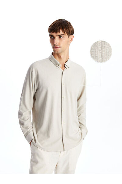 LC Waikiki Ανδρικό μακρυμάνικο πουκάμισο με κανονική εφαρμογή