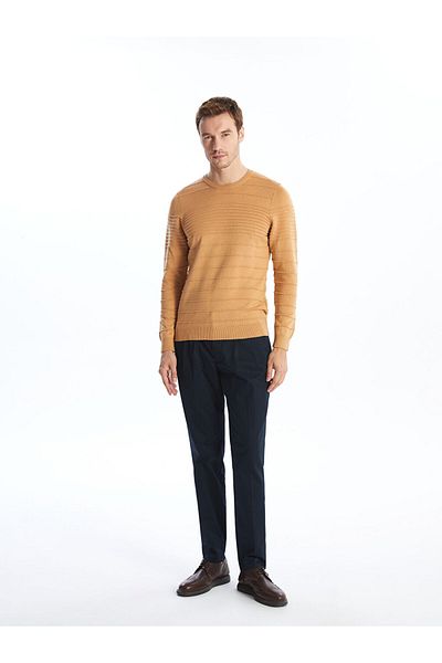 LC Waikiki Crew Neck Long Sleeve Striped Men's Knitwear Sweater