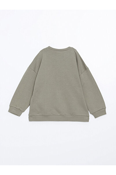 LC Waikiki LCW Kids Yeşil Bisiklet Yaka Uzun Kollu Baskılı Erkek Bebek Sweatshirt ve Eşofman Alt 2'li Takım