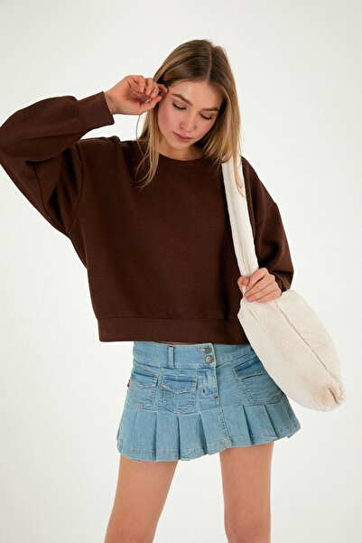 fluffy Krem Toscana Tote Çanta / Okul Çantası Omuzda & Çapraz (BOY:35 EN:35 SAP:85)