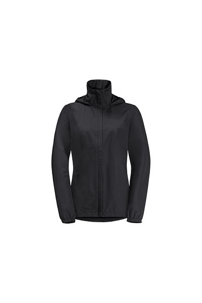 Jack Wolfskin Jachetă neagră pentru exterior pentru femei Stormy Point 2l Jachetă pentru exterior pentru femei