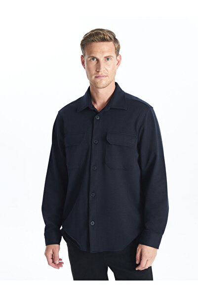 LC Waikiki Ανδρικό μακρυμάνικο πουκάμισο Dobby με κανονική εφαρμογή