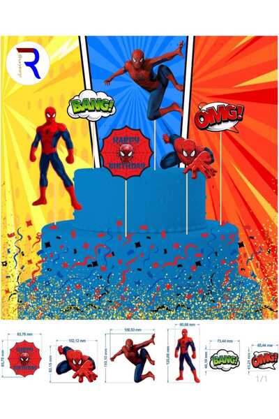 Ahsen süs evi Pasta üstü figür süsleri ( Spiderman Temalı doğum günü pasta kü...