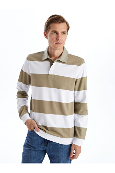 LC Waikiki Ανδρικό φούτερ με μακρυμάνικο ριγέ λαιμόκοψη LCW