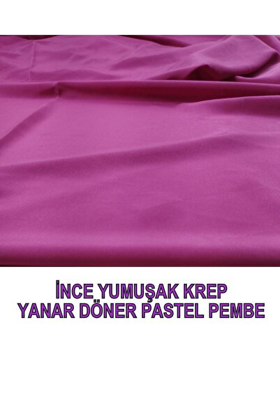 Kumaş Parça Рожева тонка креп-тканина - ширина 145 см, довжина 175 см