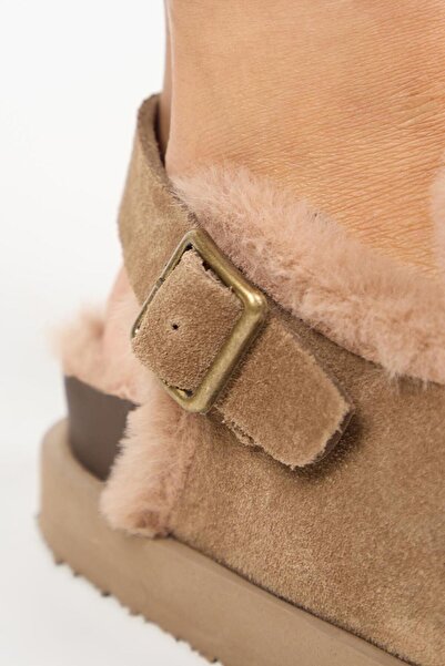 Manijero (Holly 2 Furry Platform) Dámské sandále Sabo Mink z pravé kůže s přezkou