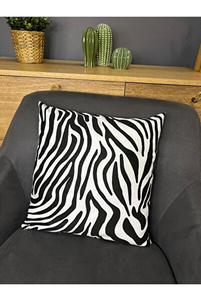 Angels' Collection غطاء وسادة بنمط الحمار الوحشي 4 قطع