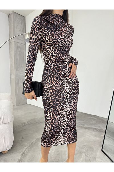 BİKELİFE Rochie de damă digitală cu imprimeu leopard