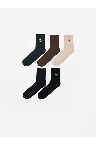 LC Waikiki Lcwk Бродирани мъжки чорапи от 5 части