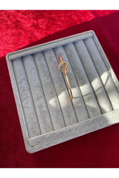 ulaşaksesuar Altın Renk Kadın Altın Düğüm Detay Ayarlanabilir Kelepçe Bileklik