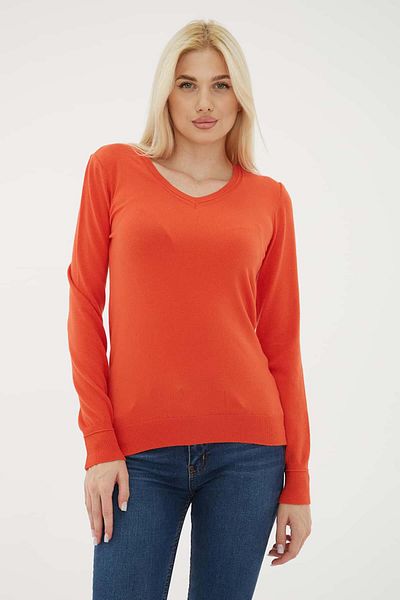 Fashion Friends Orange V-Neck Sweater