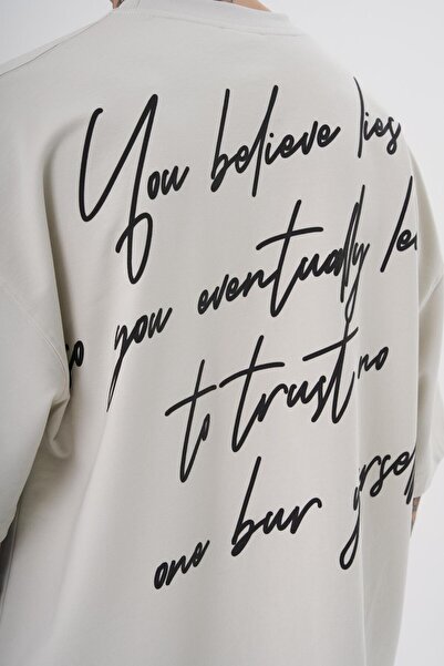 Machinist Ανδρικό μπλουζάκι Marilyn Monrou με στάμπα σε γκρι χρώμα