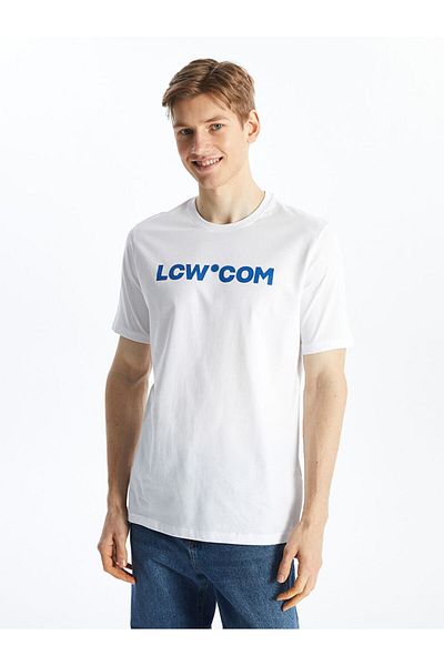 LC Waikiki Tricou pentru bărbați din bumbac pieptănat cu mânecă scurtă cu decolteu