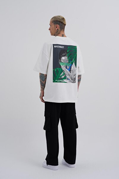 Machinist Ανδρικό μπλουζάκι εκρού με στάμπα Reckless Leaves