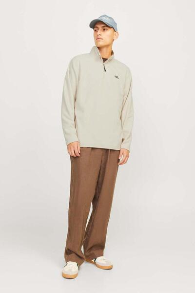 Jack & Jones 12258490 Jjecorp Logo Fleece Quarter Zıp Erkek Sweatshirt