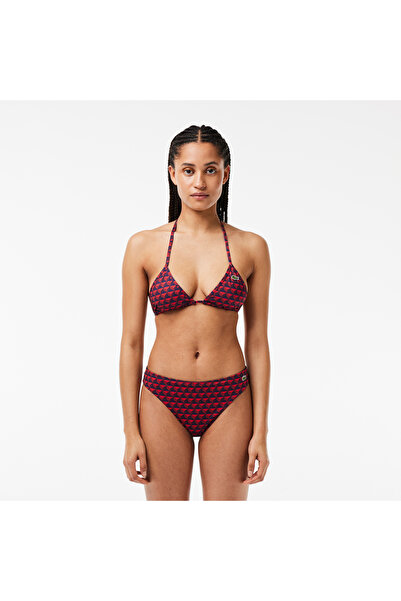Lacoste Kadın Monogram Bordo Bikini Üstü