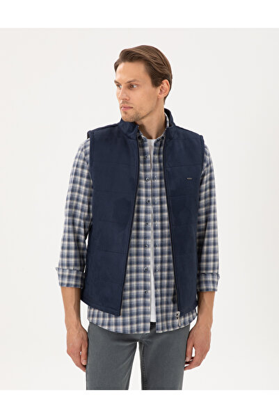 Pierre Cardin Lacivert Çift Taraflı Suni Deri Yelek 50300554-200