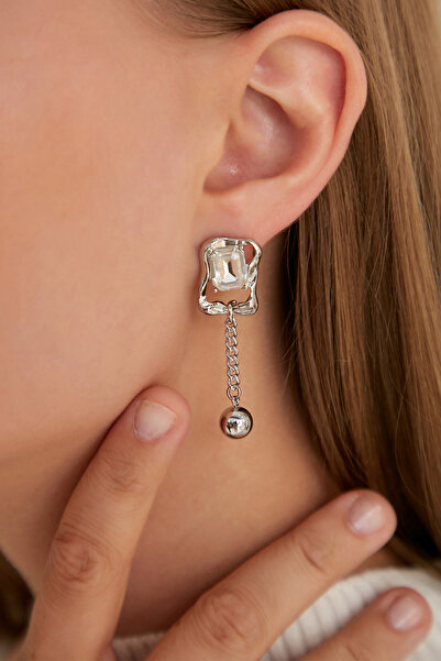 Lina Tia Kadın Kare Baget Taşlı Etrafı Çıkıntı Desenli Zincirli Topcuk Tasarı...