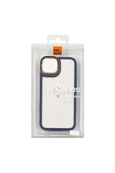 Nettech iPhone 13 Compatible Nt-N027 Luxury Back Protection Case with Protruding Camera Part - Blue Dark