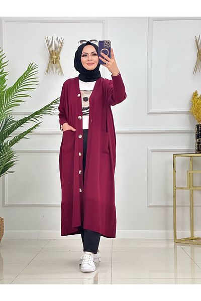 VALENS BOUTİQUE Strickery Cardigan with Pocket Button Closure Saw Cardigan