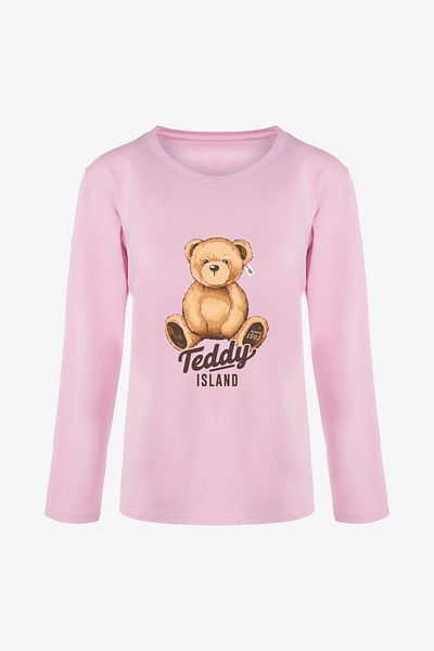 koza iç giyim Women's Soft Touch Cotton Teddy Bear Patterned Pajamas Set