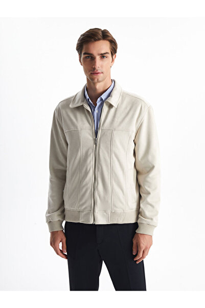 LC Waikiki معطف رجالي ذو قصة ضيقة وياقة قميص من جلد الغزال