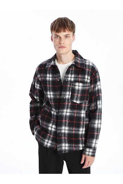 LC Waikiki Regular Fit Long Sleeve Plaid Men's Shirt Jacket