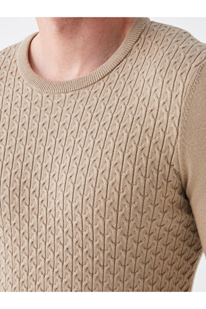 LC Waikiki Pánský pletený svetr - dlouhý rukáv, výstřih