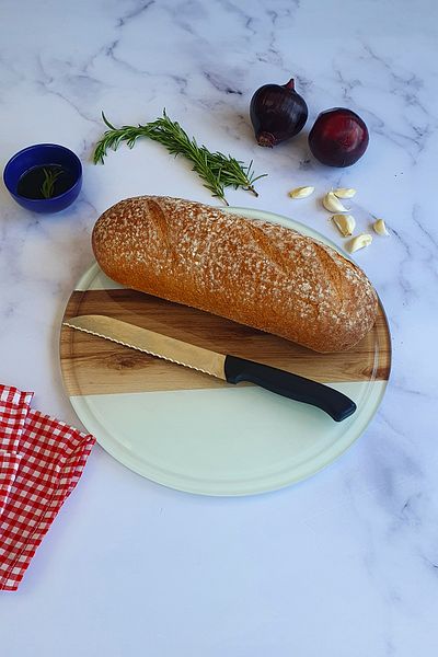 Decorita Channeled Glass Cutting Board - Glass Cutting Table| Strip Wooden Look| Diameter 32cm| Patented Product