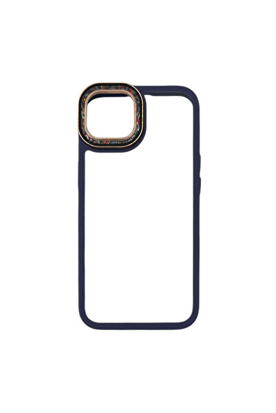 Nettech iPhone 13 Compatible Nt-N027 Luxury Back Protection Case with Protruding Camera Part - Blue Dark