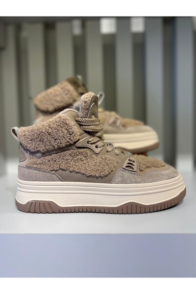 KRISTE BELL - PELUŞ DETAYLI VİZON SPOR AYAKKABI