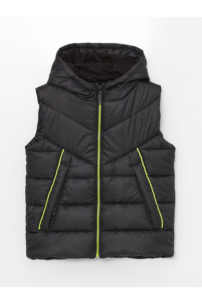 LC Waikiki Lcw Kids New Black Hooded Boy Inflatable Vest