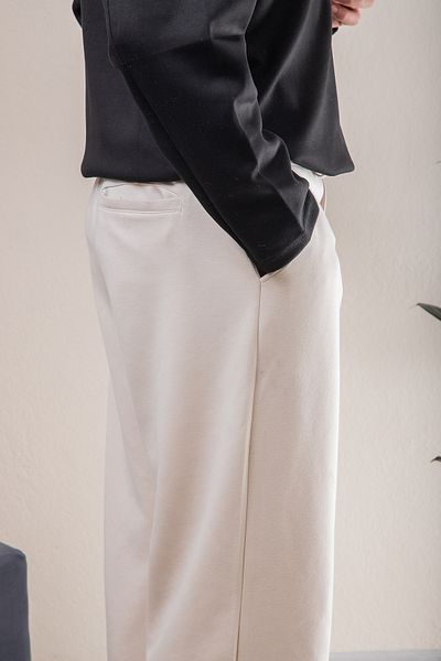 Ebrar Prive Beige Color Premium Fabric - Oversize Winter Baggy Pants