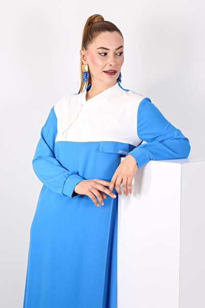 Puane Kadın Fermuar Ve Cep Detay Helsinki Elbise Puane 12514 BLUE